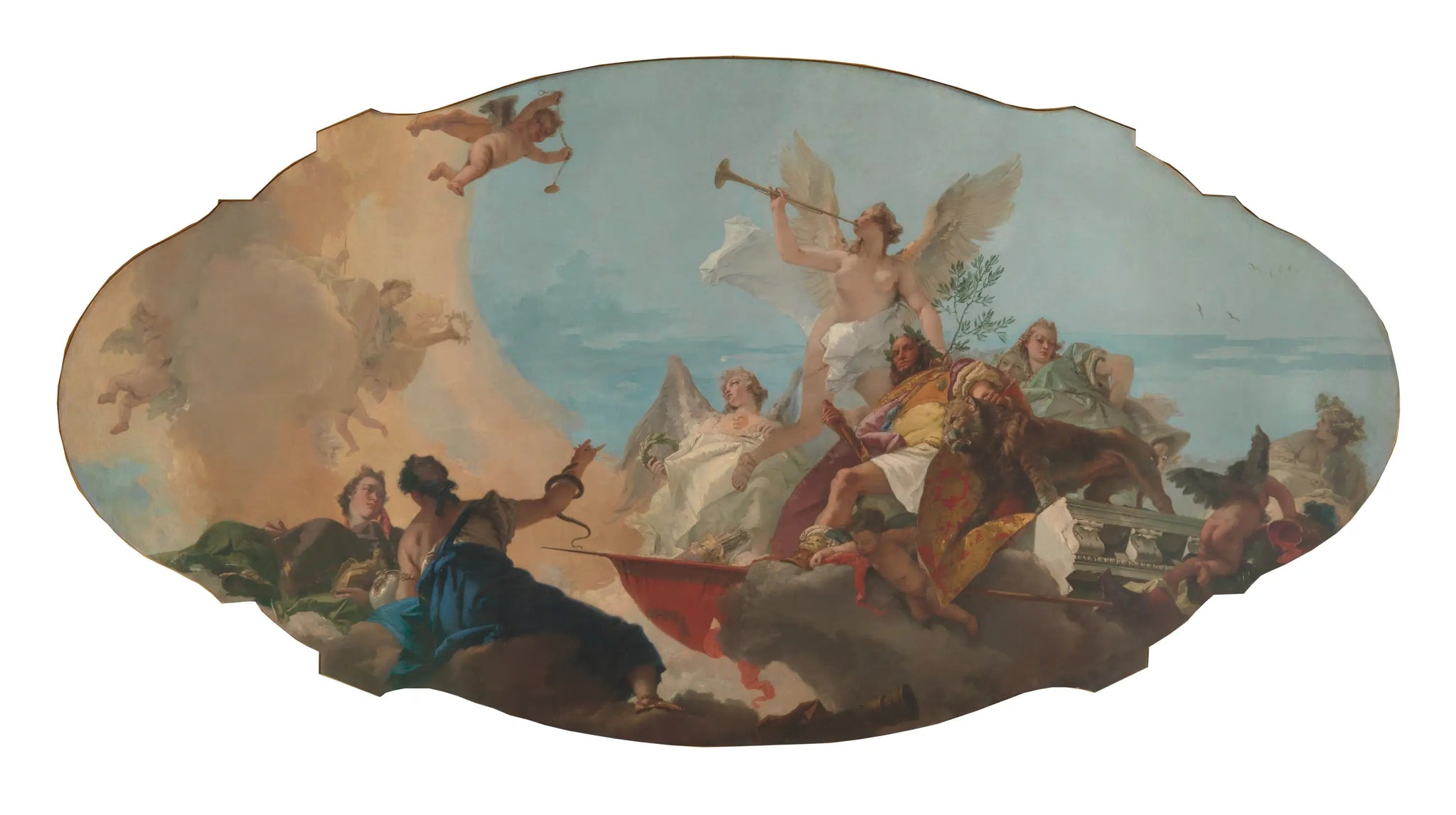 La glorification de la famille Barbaro - Giovanni Battista Tiepolo image 1 copie peinte à la main à l’huile