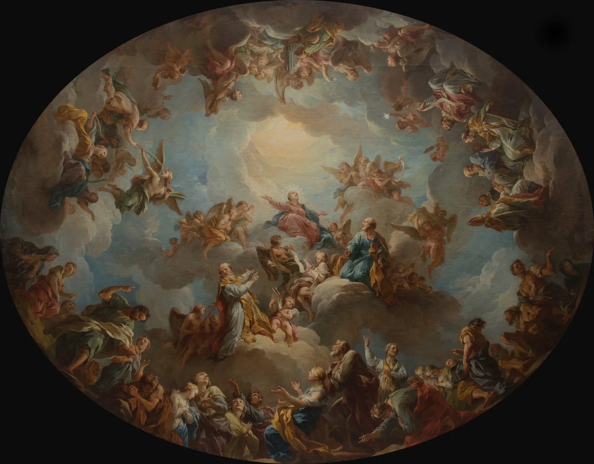La Glorification de la Vierge - Charles-Joseph Natoire image 1 copie peinte à la main à l’huile