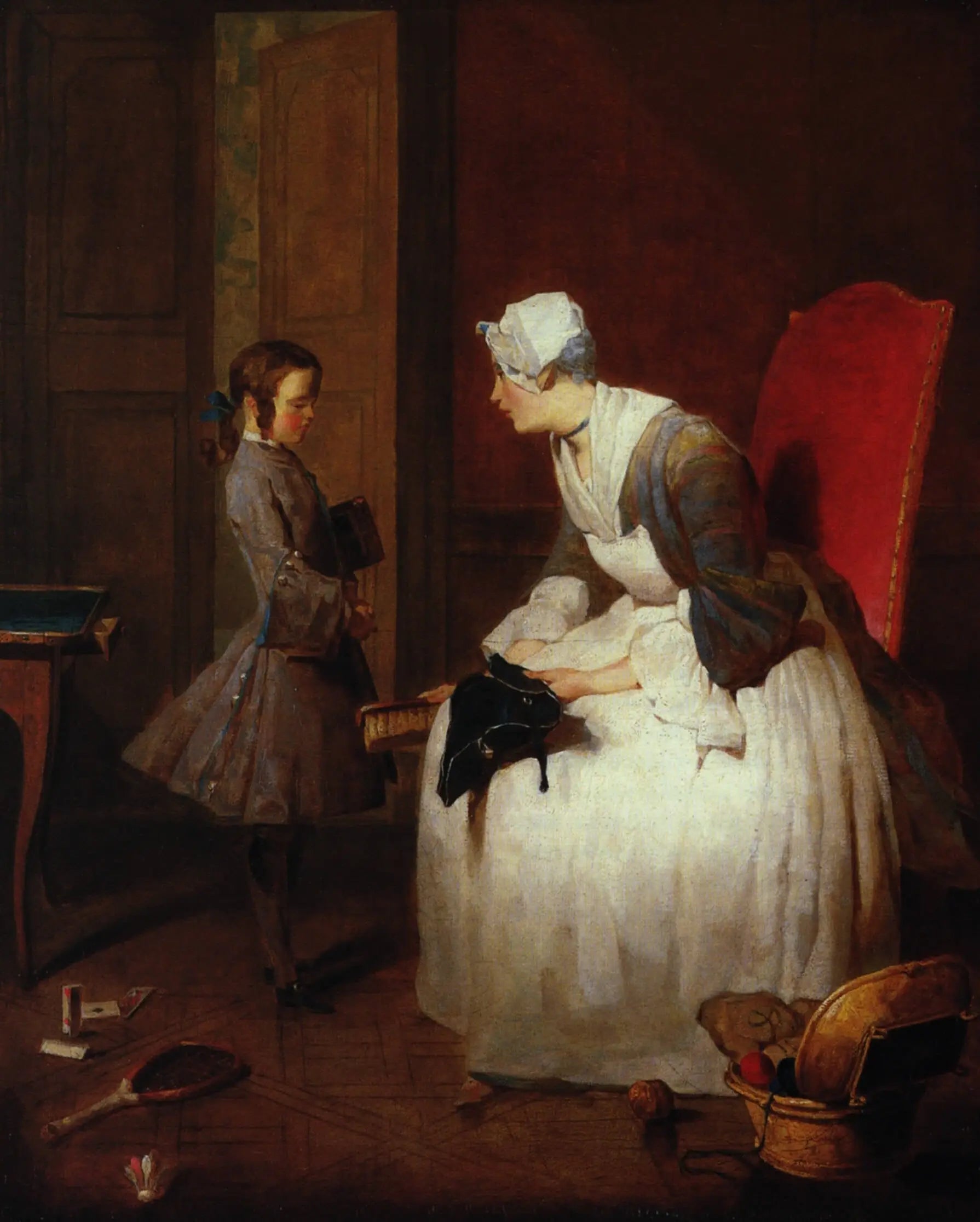 La Gouvernante - Jean Siméon Chardin image 1 copie peinte à la main à l’huile