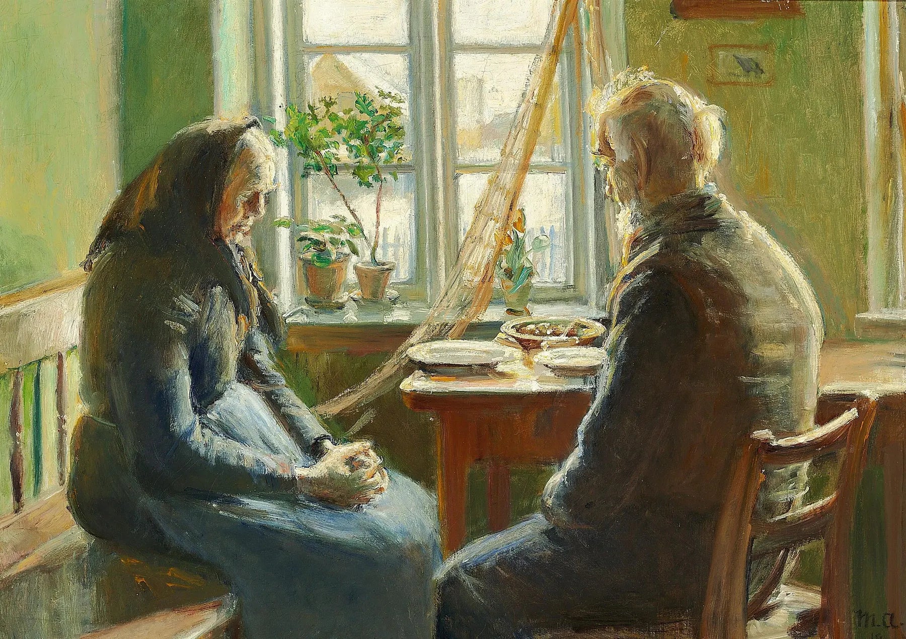 La grâce. - Michael Peter Ancher image 1 tableau peint à l’huile sur toile
