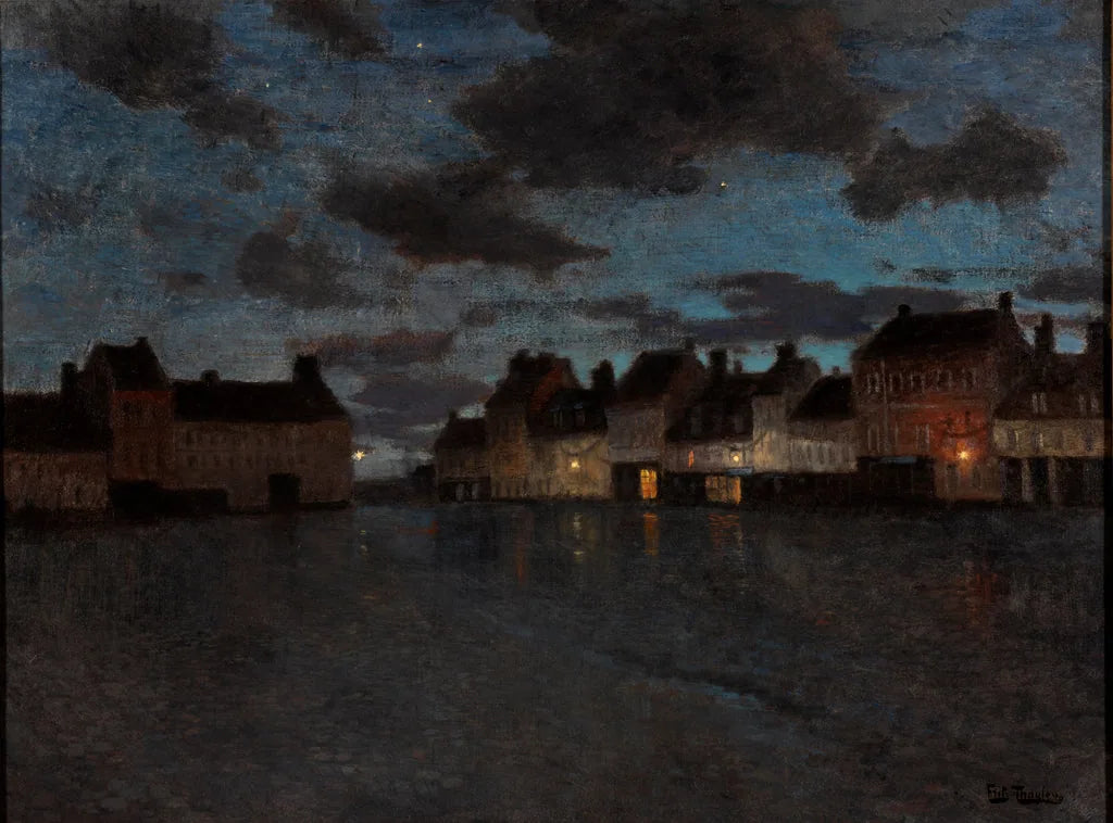 La Grande Place, Montreuil (La Grande Place, Montreuil) - Frits Thaulow image 1 reproduction artisanale de tableau