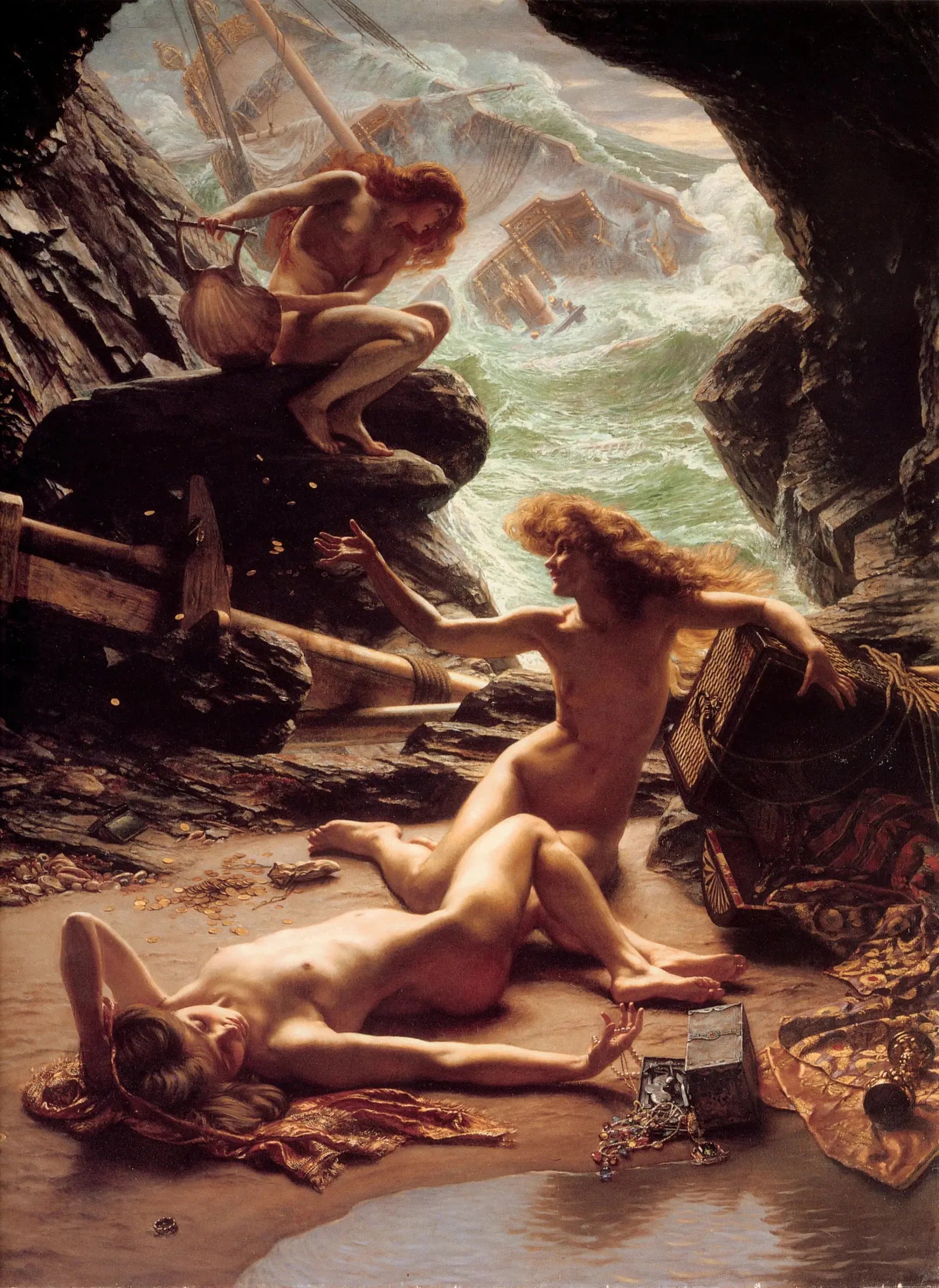 La grotte des nymphes de la tempête - Edward Poynter image 1 tableau peint à l’huile sur toile