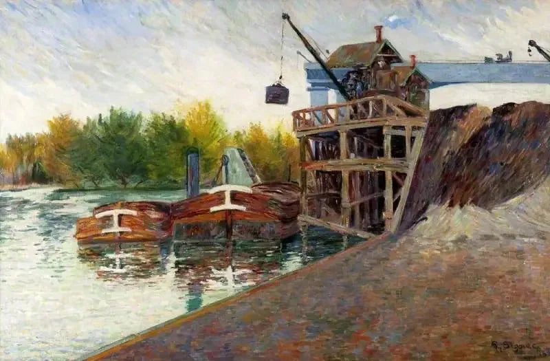 La Grue de charbon, Clichy - Paul Signac image 1 copie de tableau peinte à la main