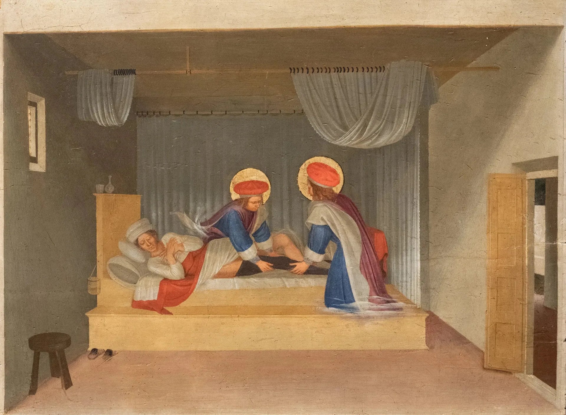La guérison de Justinien par saint Côme et saint Damien - Fra Angelico image 1 reproduction de peinture à l’huile