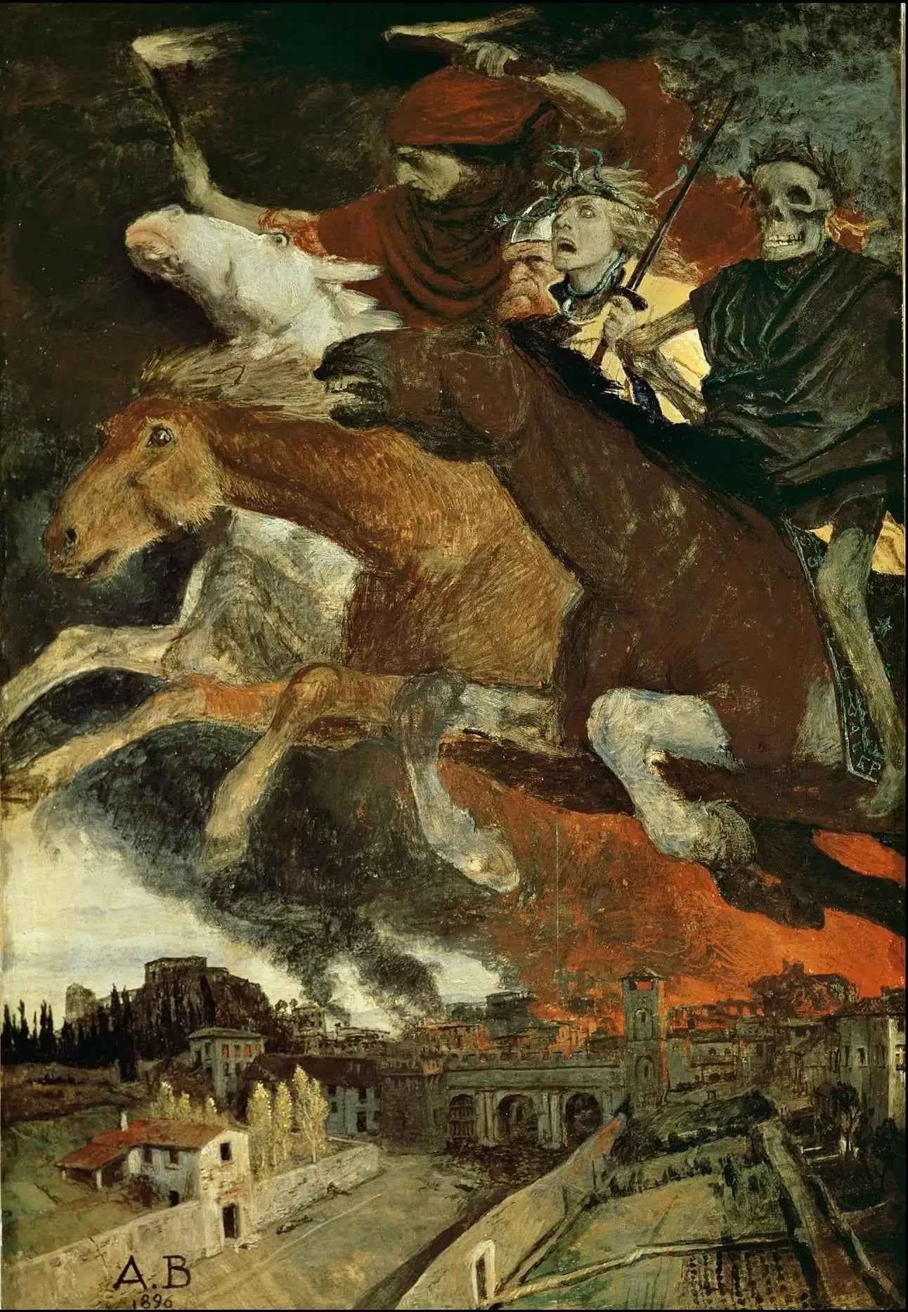 La Guerre - Arnold Böcklin image 1 reproduction artisanale de tableau