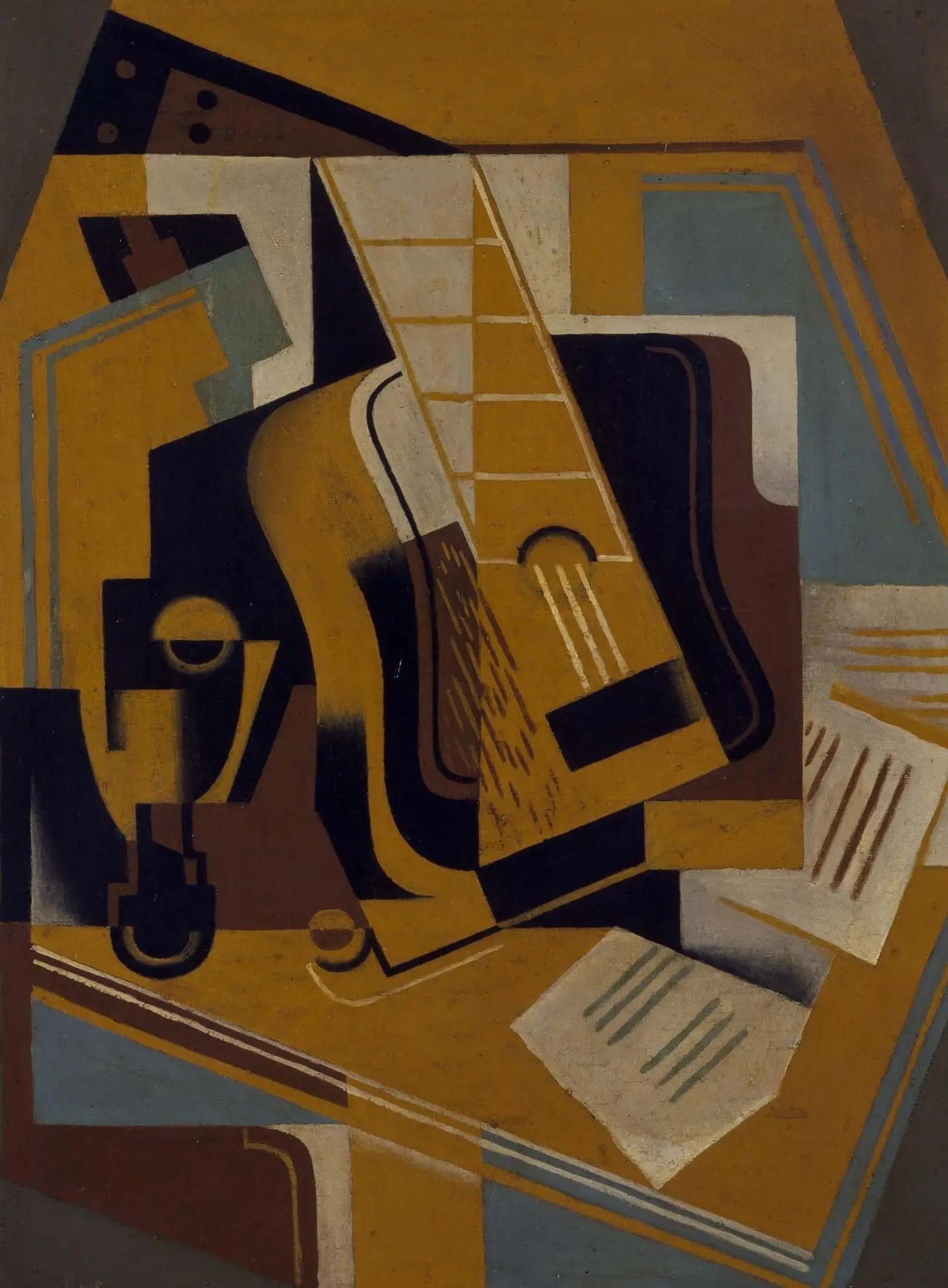 La guitare - Juan Gris image 1 copie peinte à la main à l’huile