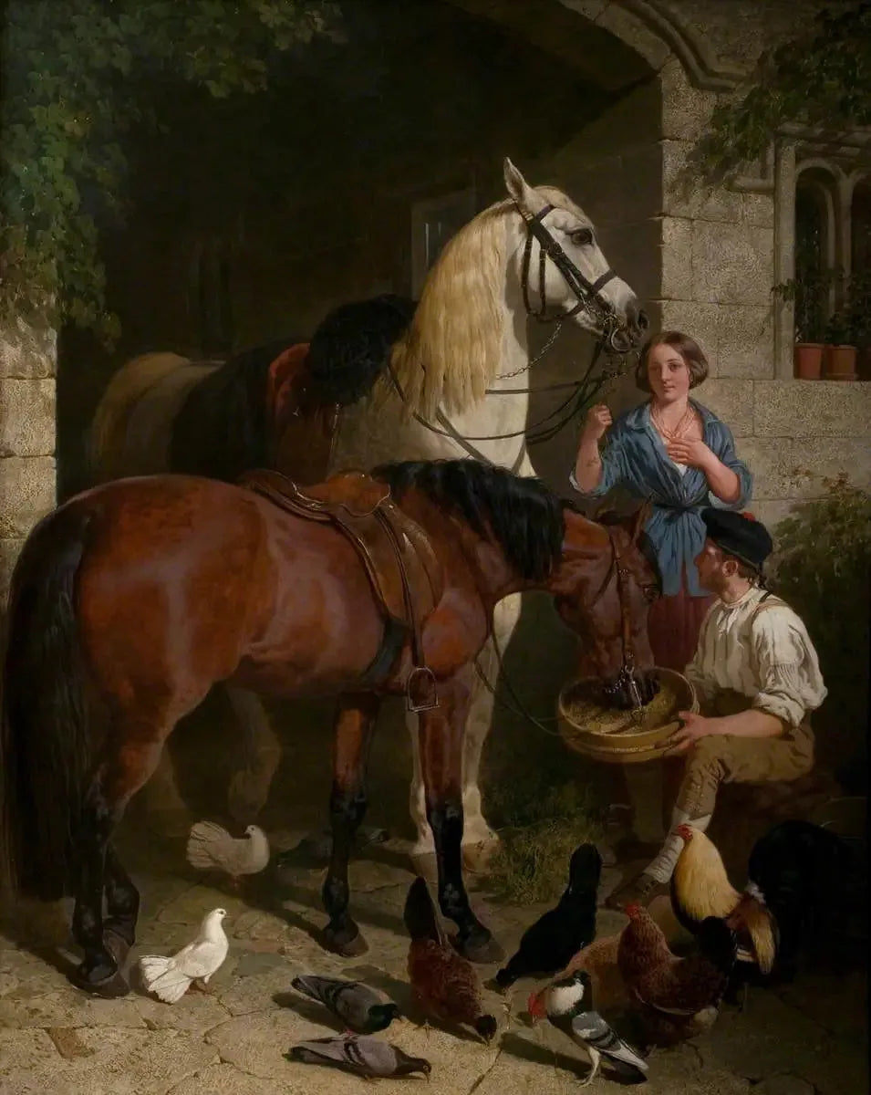 La Halte - John Frederick Herring, Sr. image 1 copie peinte à la main à l’huile