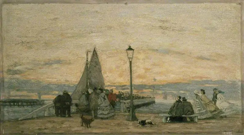 La Jetée de Trouville : Coucher de soleil - Eugène Boudin