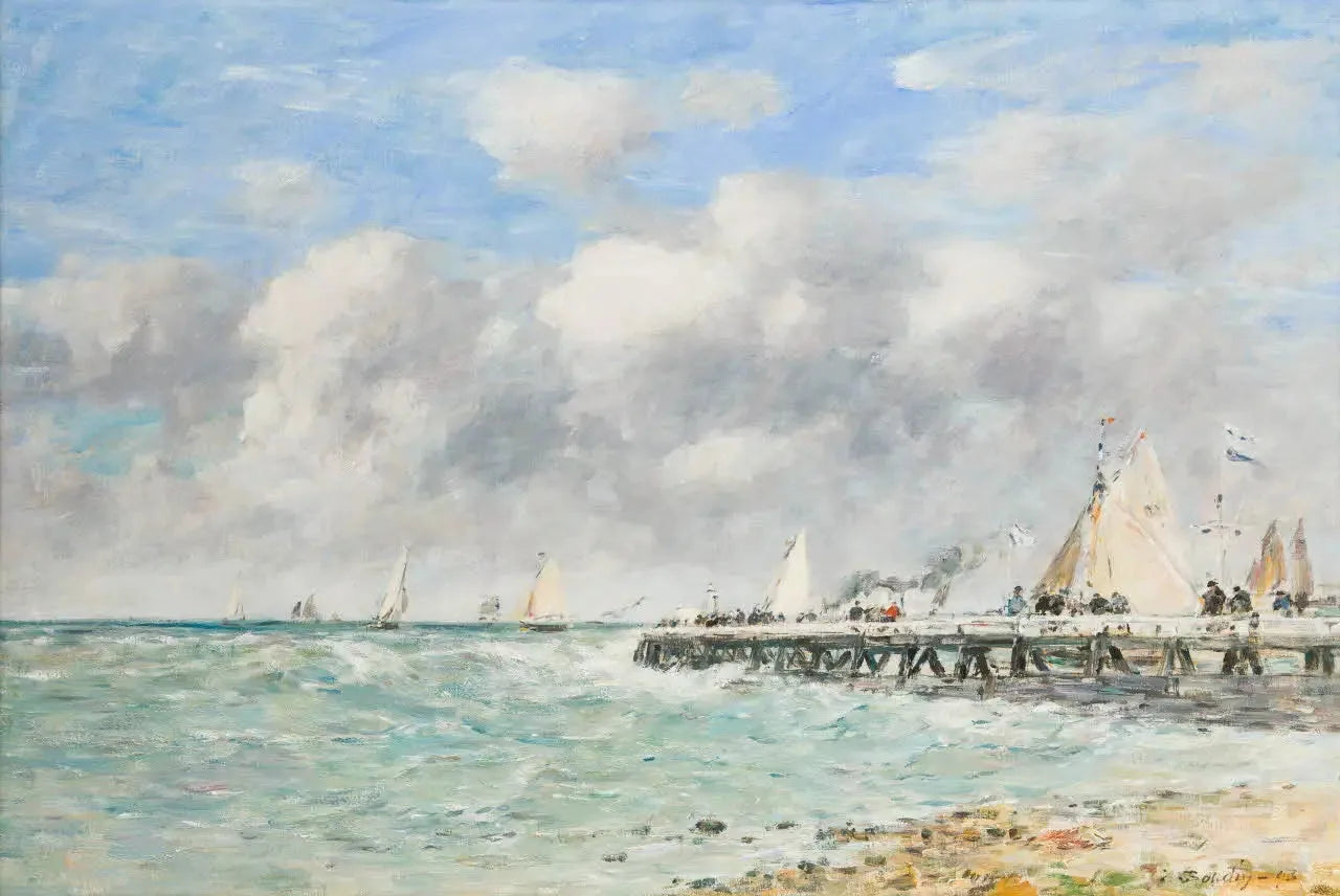 La jetée de Trouville - Eugène Boudin image 1 copie de tableau peinte à la main