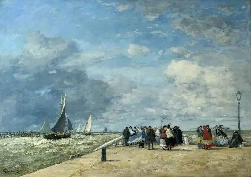 La Jetée de Trouville - Eugène Boudin image 1 reproduction de peinture à l’huile