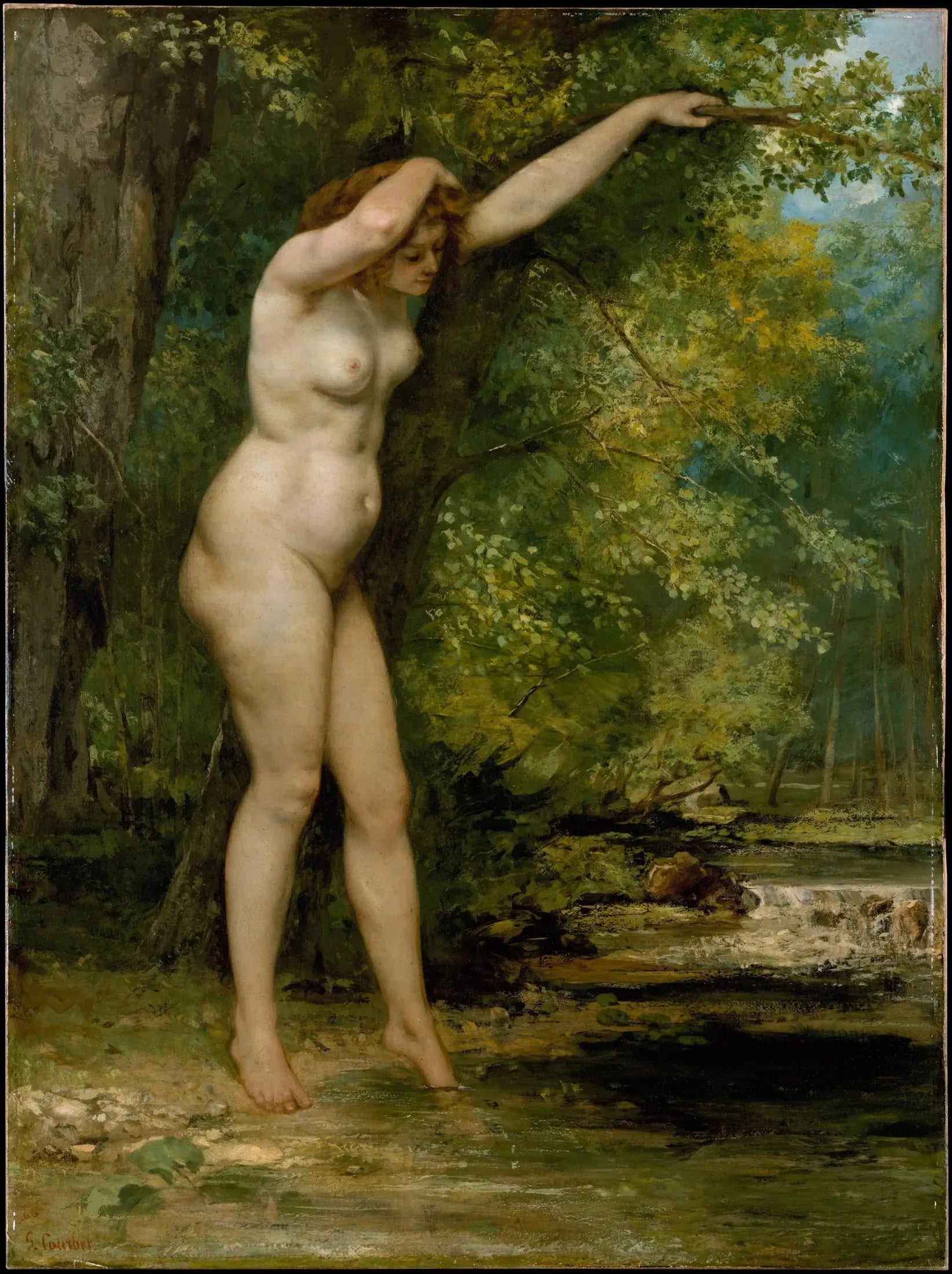 La Jeune Baigneuse - Gustave Courbet image 1 copie de tableau peinte à la main