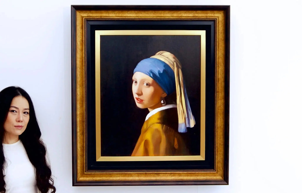 La Jeune Fille à la Perle - Alpha Reproduction | 60 X 90 cm image 2 copie de tableau peinte à la main