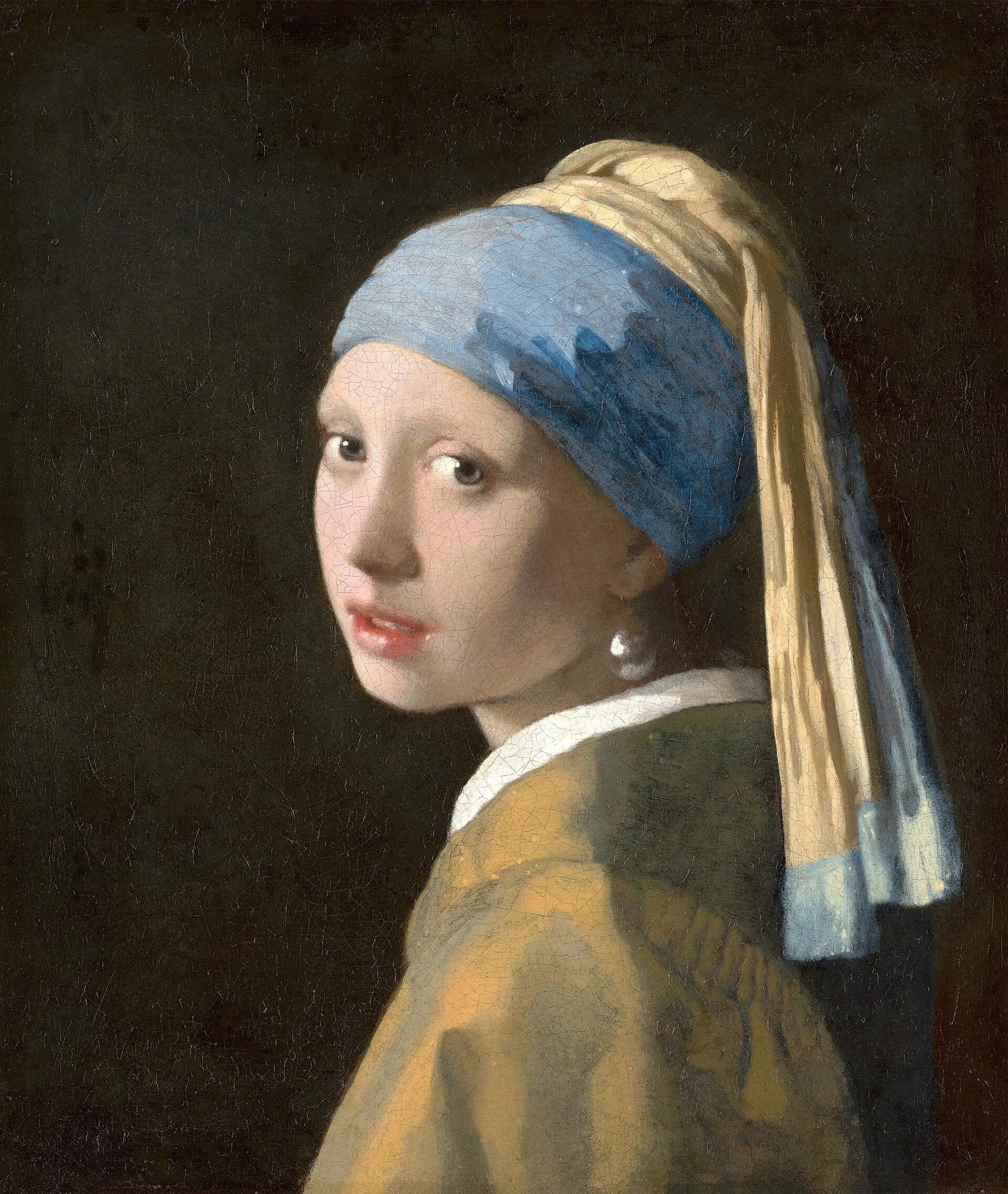 Reproduction de La Jeune Fille à la perle de Vermeer peinte à la main