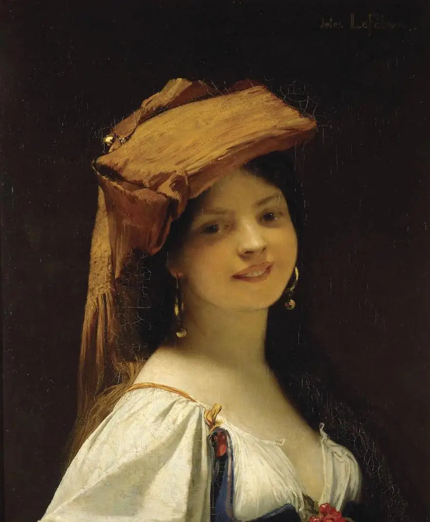 La Jeune Rieuse - Jules Lefebvre image 1 tableau peint à l’huile sur toile