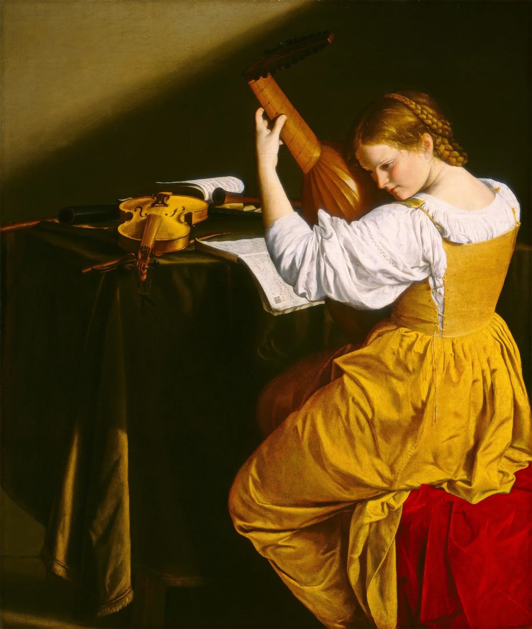 La Joueuse de luth - Orazio Gentileschi image 1 copie peinte à la main à l’huile
