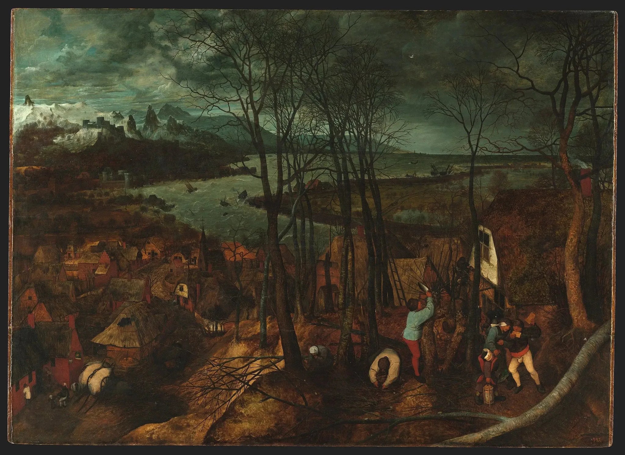 La Journée sombre - Pieter Brueghel the Elder image 1 reproduction de peinture à l’huile