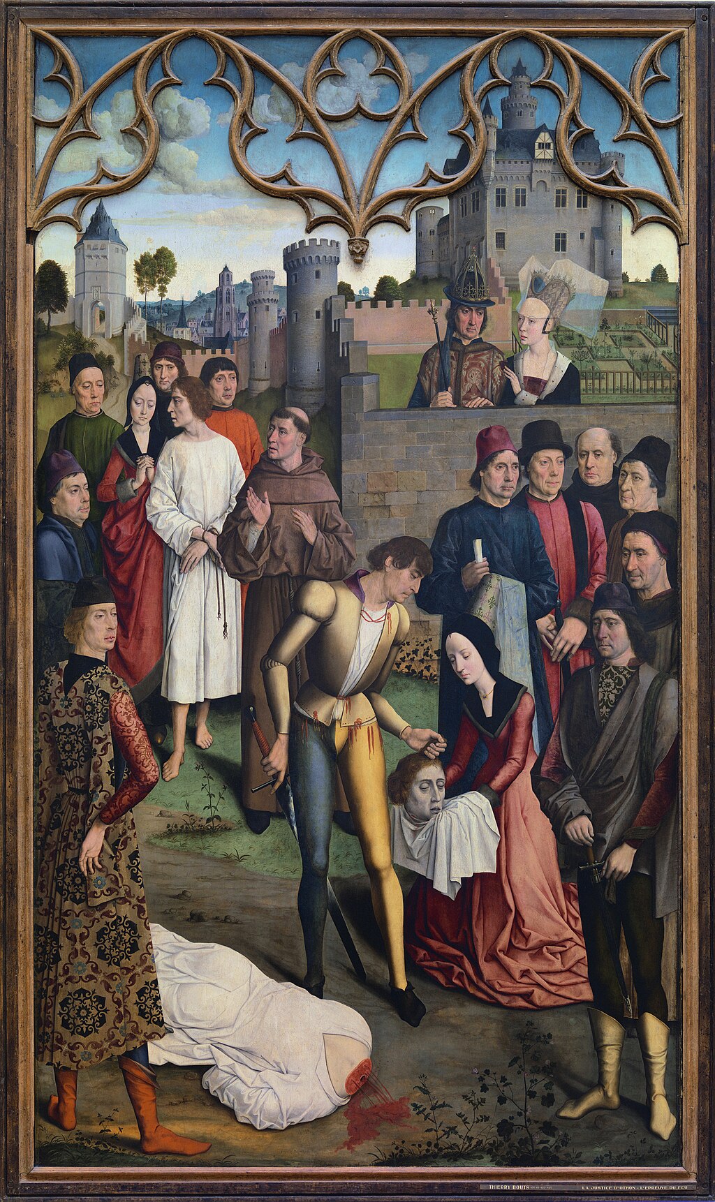 La justice de l'empereur Otton III : la décapitation de l'innocent - Dirk Bouts image 1 copie peinte à la main à l’huile