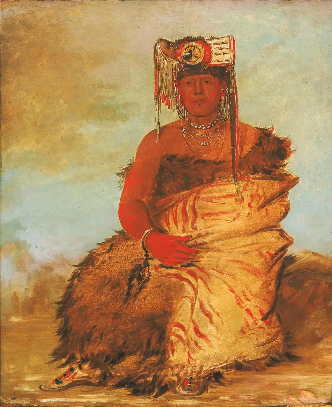 La-kée-too-wi-rá-sha, petit chef, un guerrier Tapage Pawnee - George Catlin image 1 reproduction réalisée par Alpha Reproduction