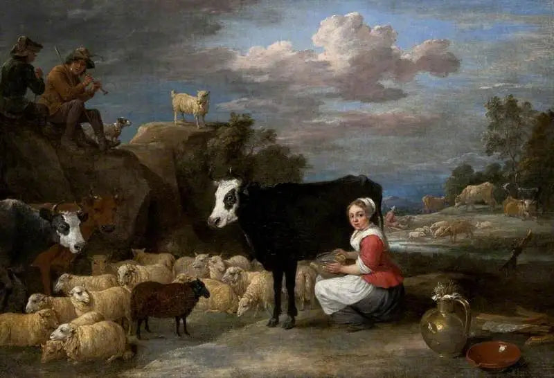 La laitière - David Teniers le Jeune image 1 reproduction de peinture à l’huile