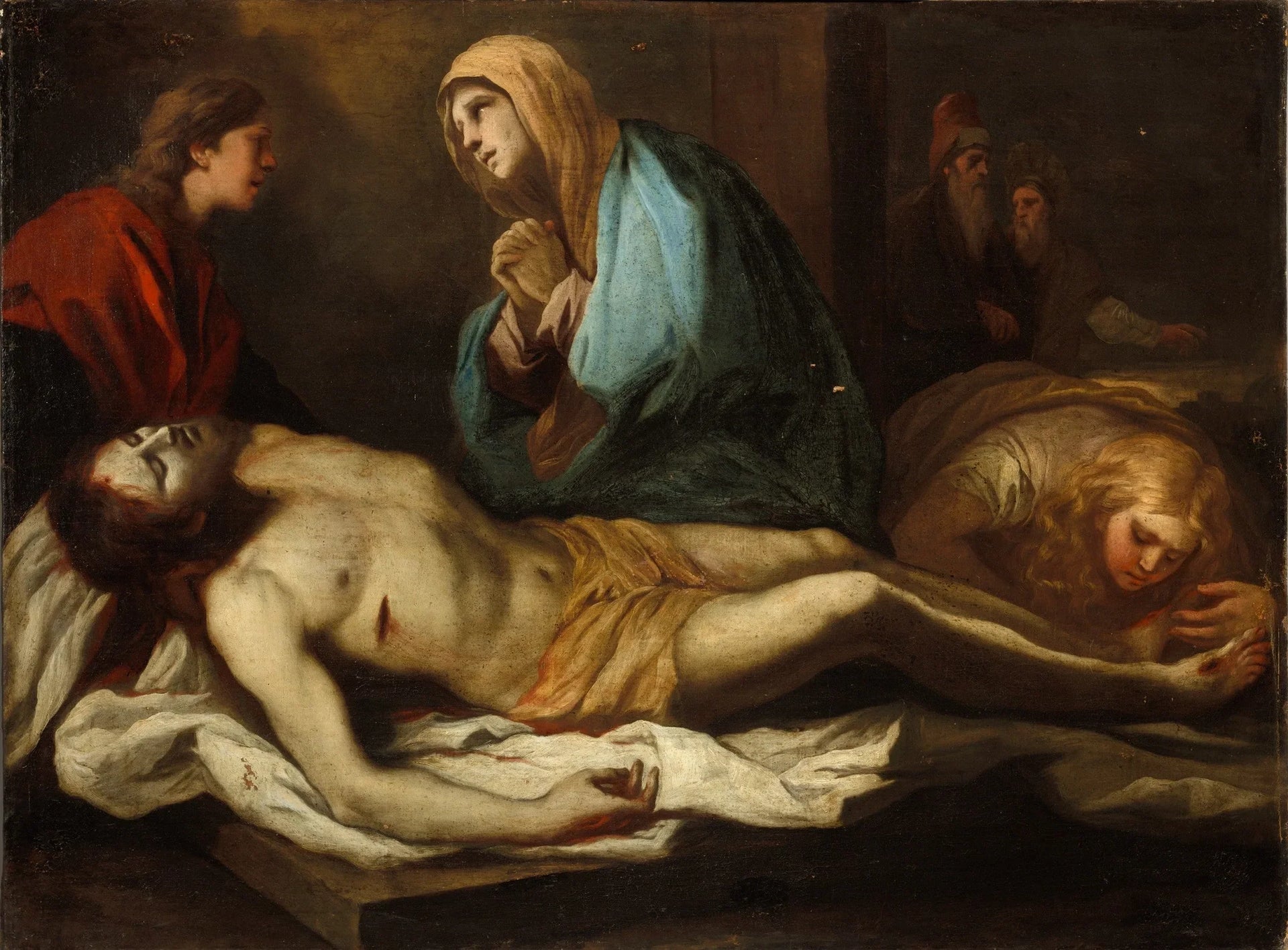 La Lamentation sur le Christ mort - Luca Giordano image 1 tableau peint à l’huile sur toile