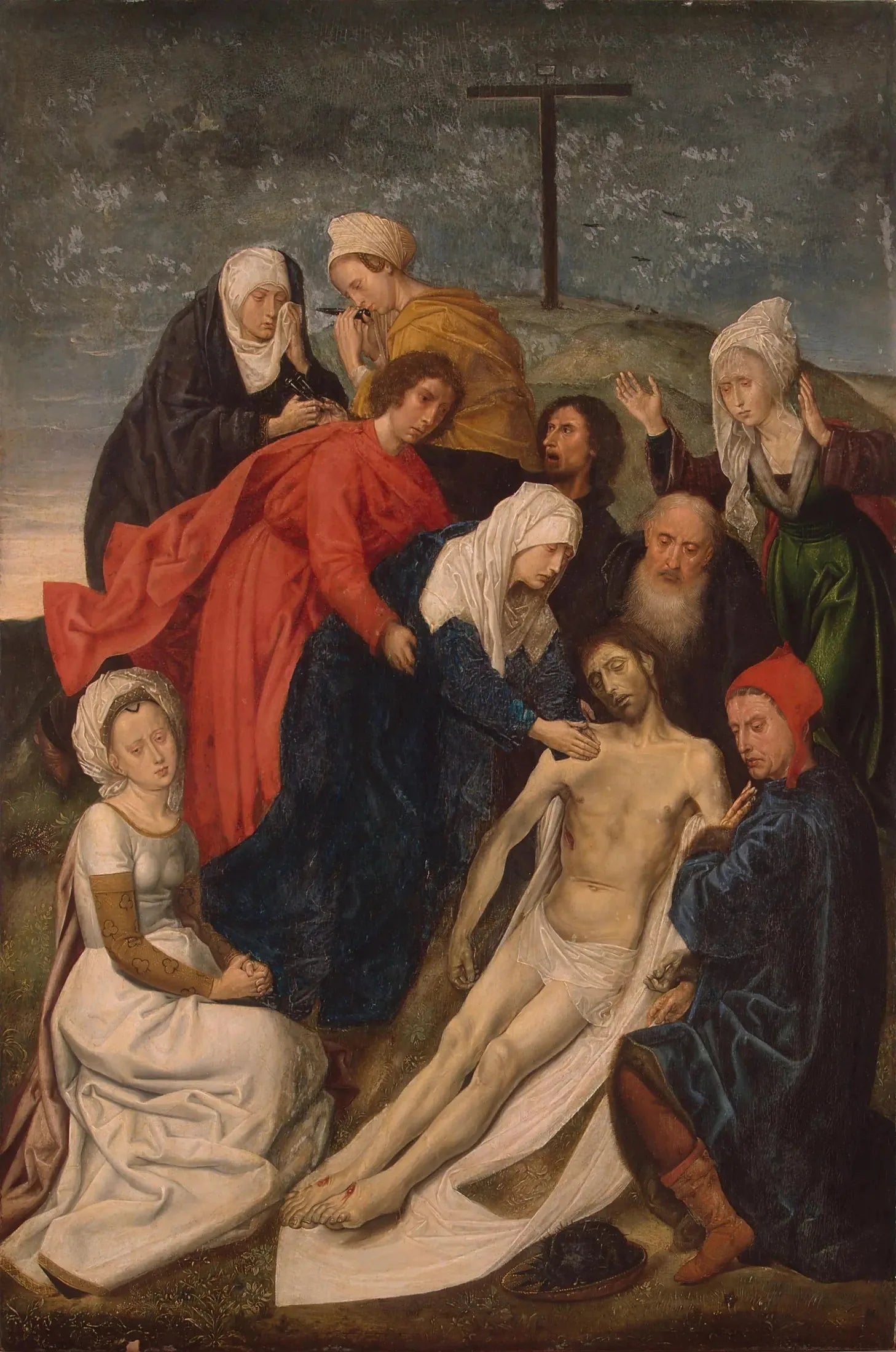 La lamentation sur le corps du Christ mort - Hugo van der Goes image 1 reproduction artisanale de tableau