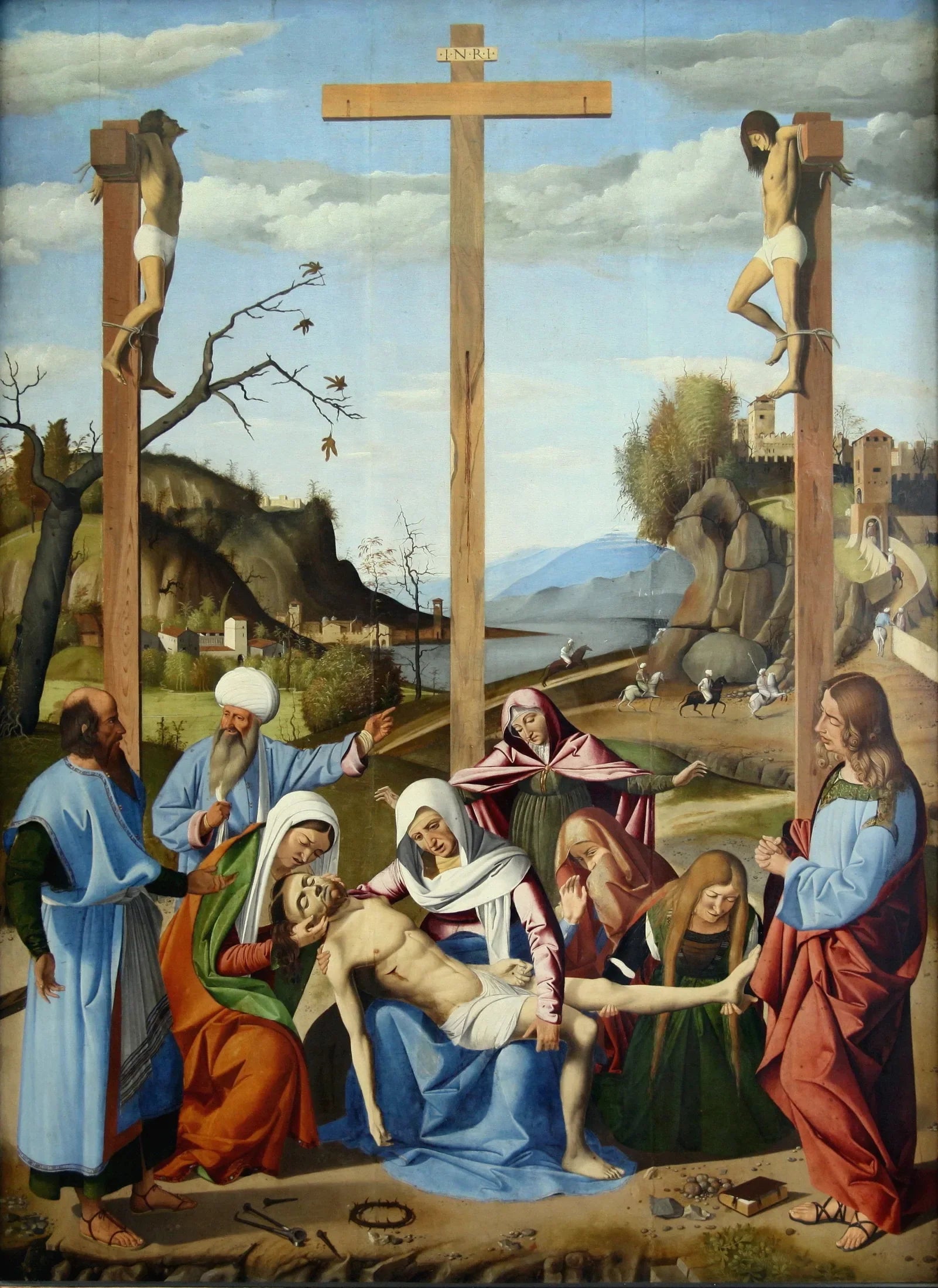 La lamentation sur le corps du Christ mort. - Marco Basaiti image 1 copie de tableau peinte à la main