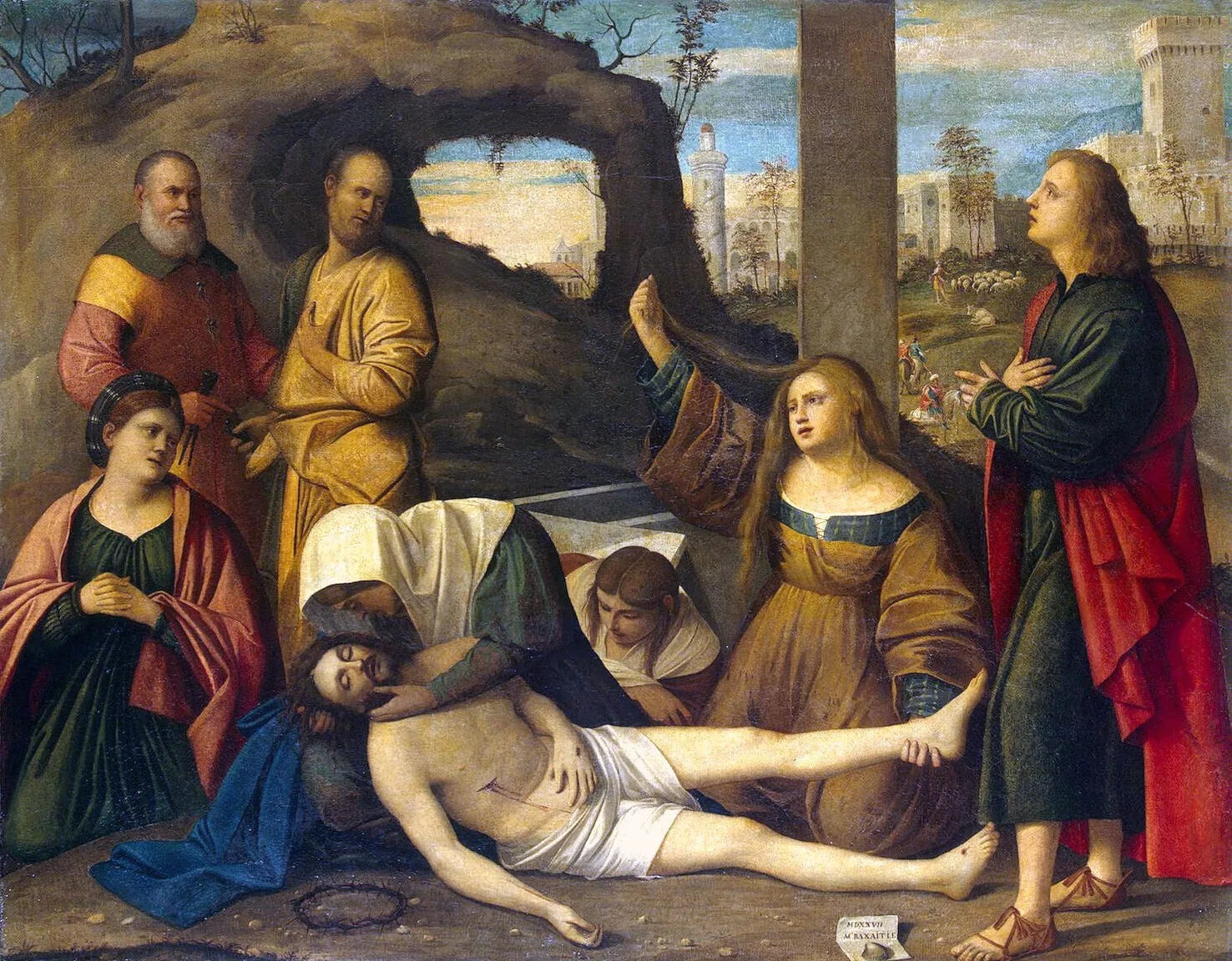 La lamentation sur le corps du Christ mort - Marco Basaiti image 1 reproduction d’œuvre d’art à l’huile