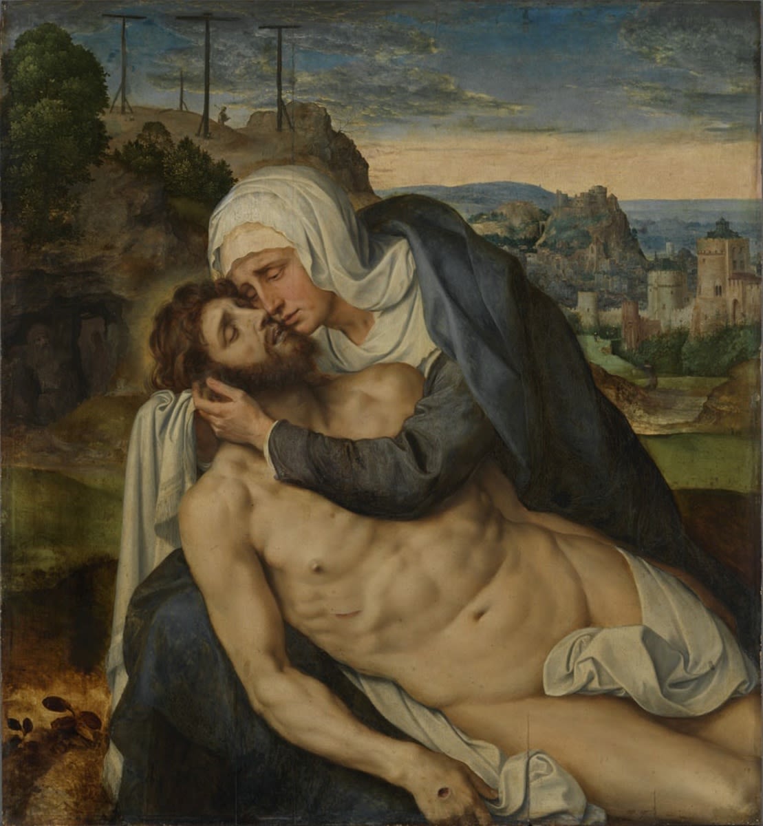La lamentation sur le corps du Christ mort - Quentin Metsys image 1 copie peinte à la main à l’huile