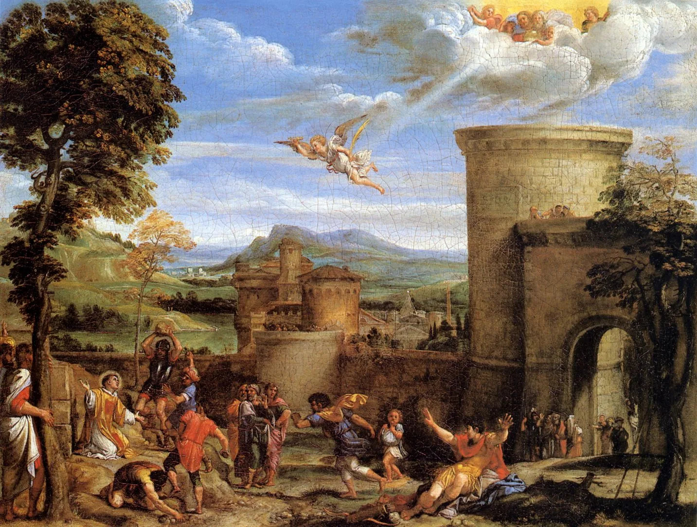 La Lapidation de Saint Étienne - Annibale Carracci image 1 reproduction artisanale de tableau
