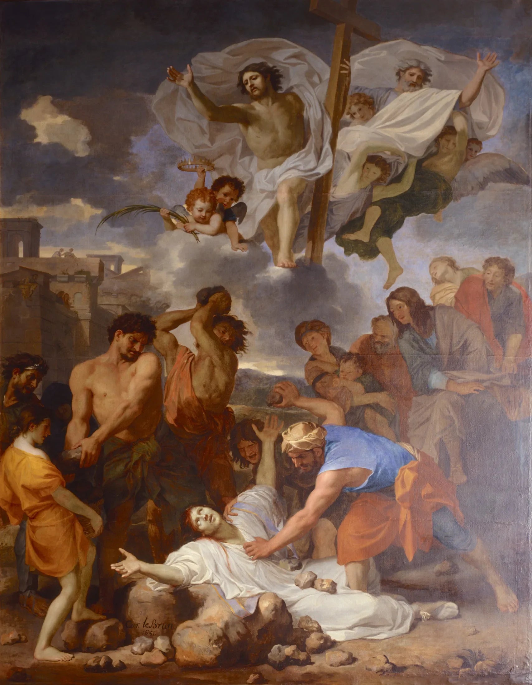 La Lapidation de Saint Étienne - Charles Le Brun image 1 copie de tableau peinte à la main