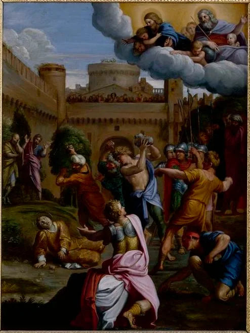 La Lapidation de Saint Etienne - Domenichino image 1 reproduction de peinture à l’huile