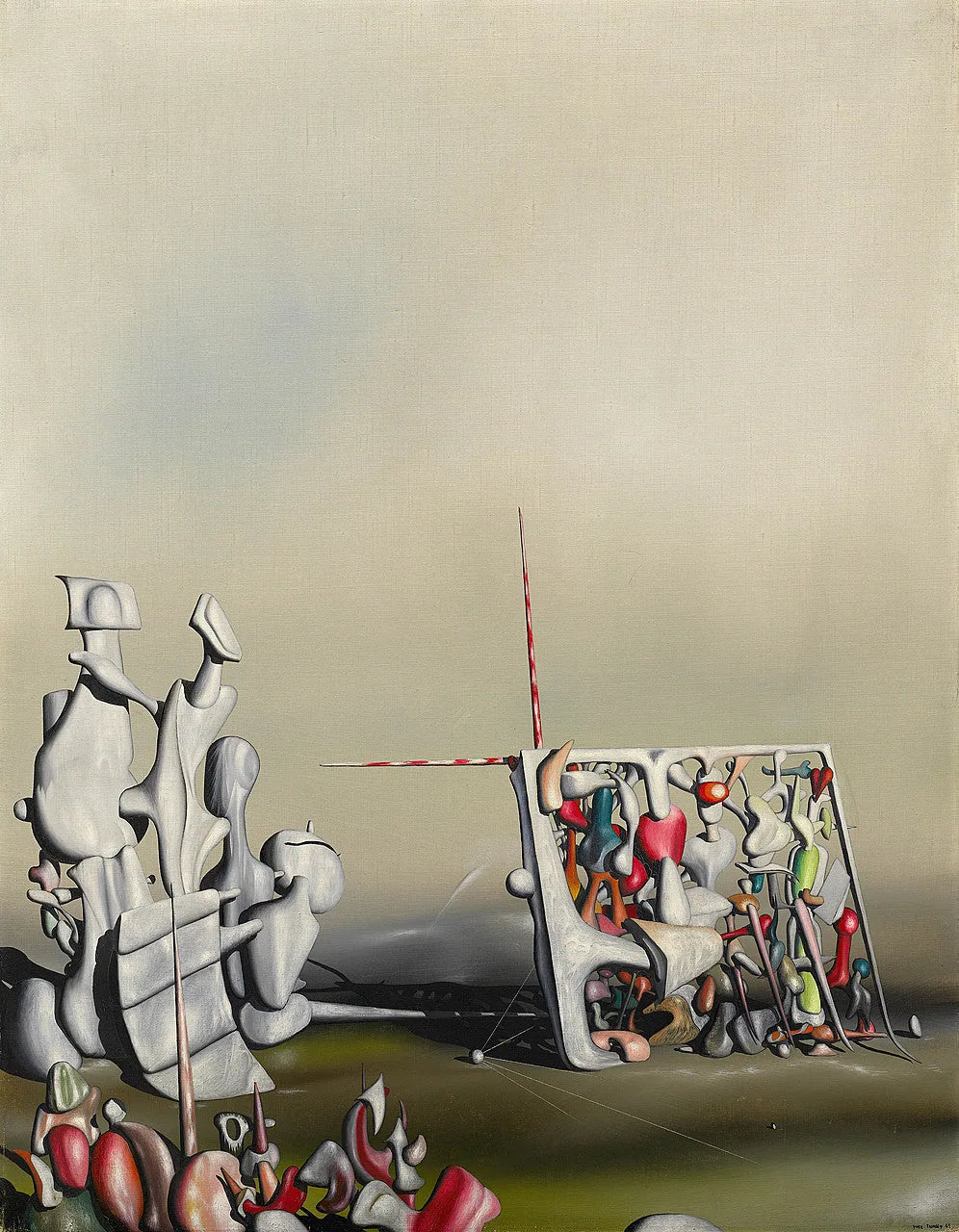 Là, le mouvement n'a pas encore cessé. - Yves Tanguy image 1 tableau peint à l’huile sur toile