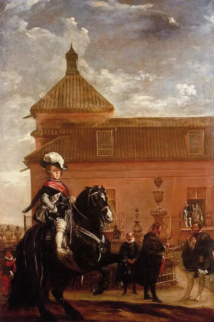 La Leçon d'équitation du prince Balthazar Carlos - Diego Velázquez image 1 reproduction artisanale de tableau