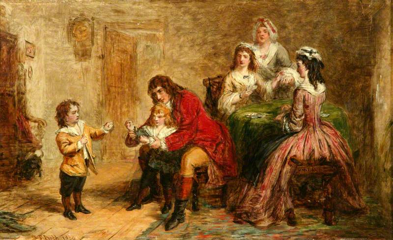 La leçon de boxe du Squire - William Powell Frith image 1 reproduction de peinture à l’huile