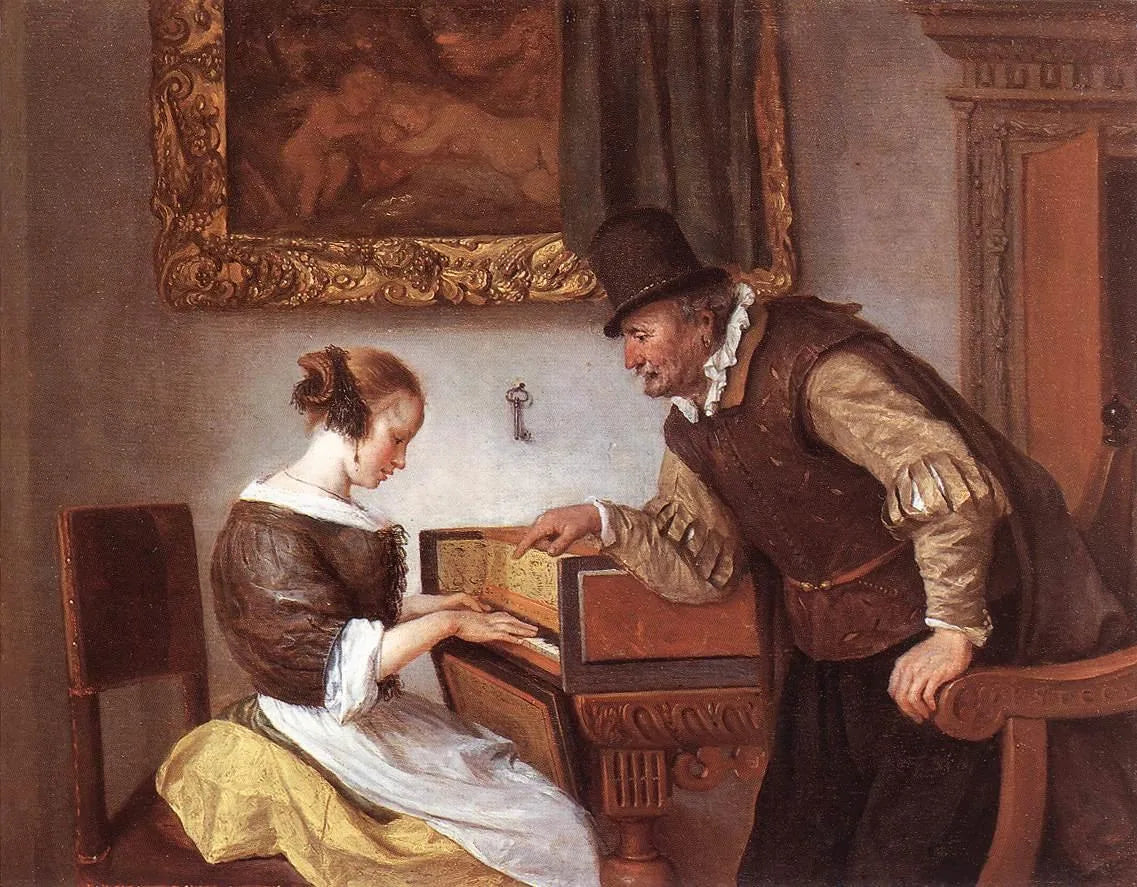 La leçon de clavecin - Jan Steen image 1 tableau peint à l’huile sur toile