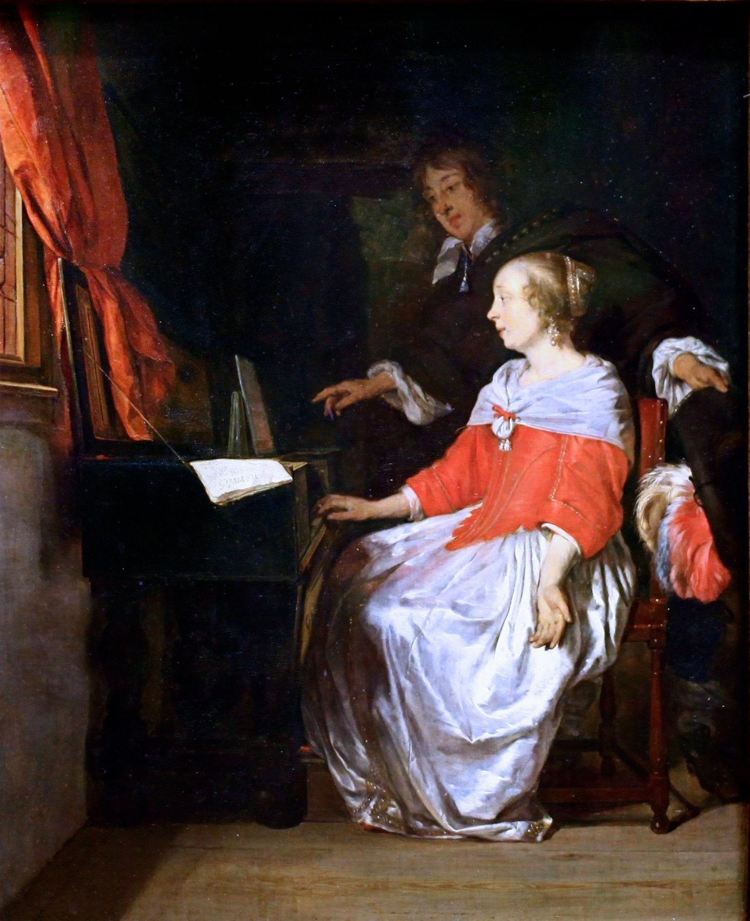 La Leçon de musique - Gabriel Metsu image 1 copie de tableau peinte à la main