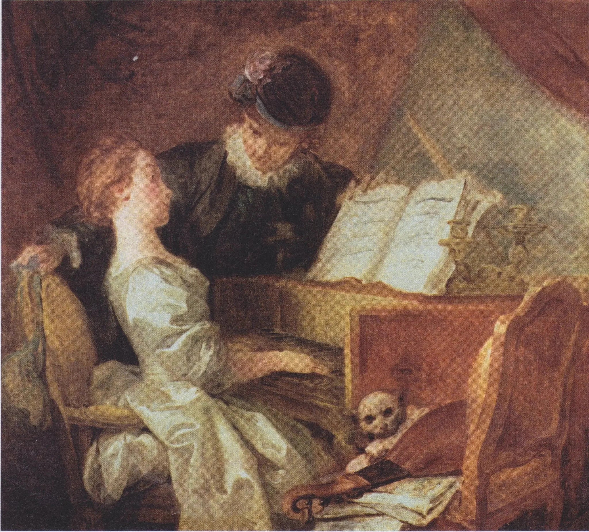 La Leçon de musique - Jean-Honoré Fragonard image 1 copie de tableau peinte à la main