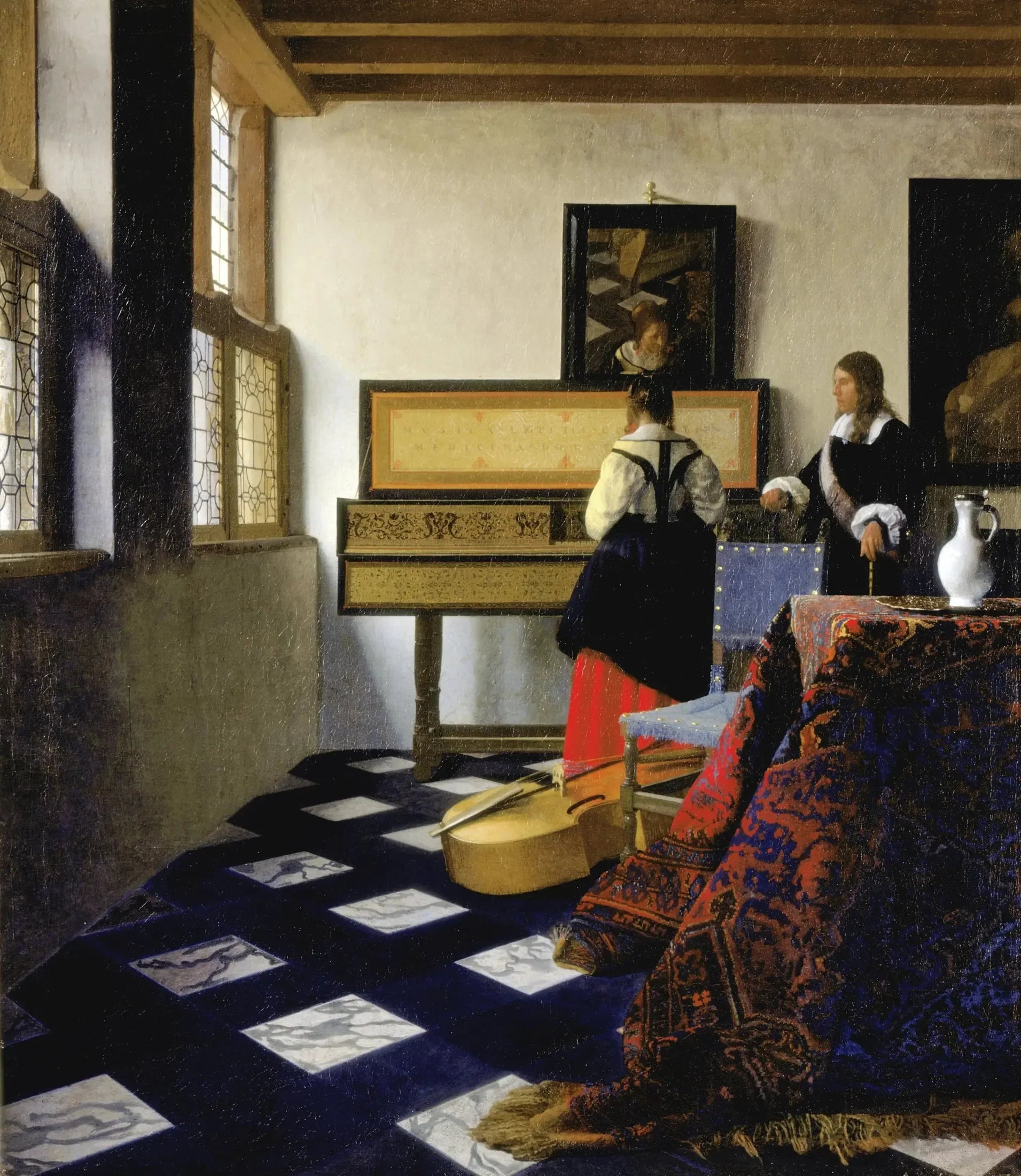 La Leçon de musique - Johannes Vermeer image 1 copie de tableau peinte à la main
