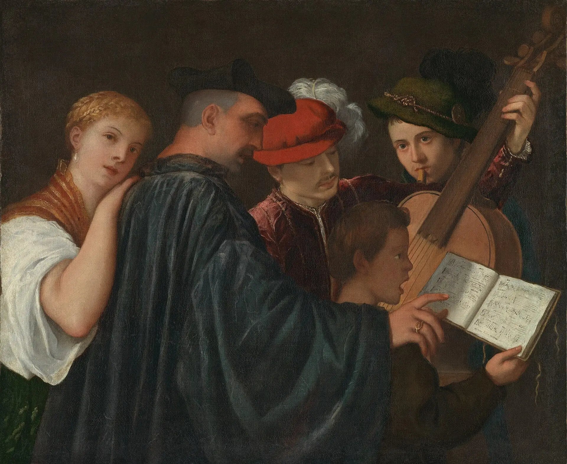 La leçon de musique - Titian image 1 tableau peint à l’huile sur toile