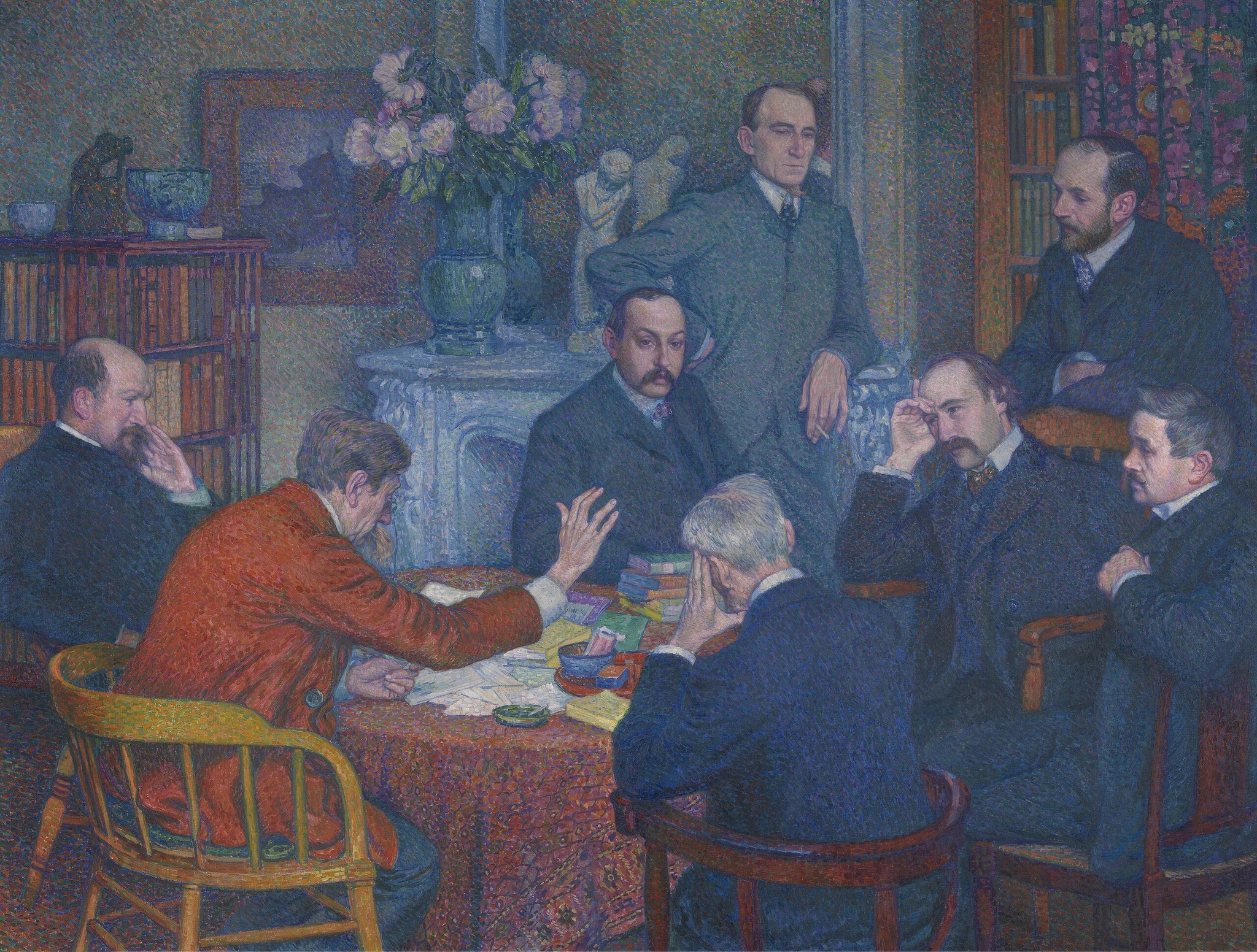 La Lecture d'Émile Verhaeren - Théo van Rysselberghe image 1 reproduction d’œuvre d’art à l’huile