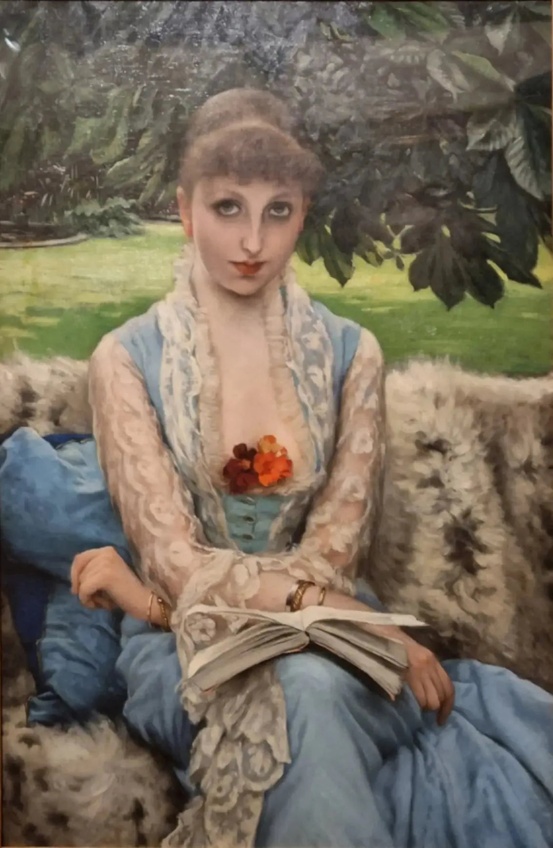 La lecture dans le parc - James Tissot image 1 reproduction artisanale de tableau