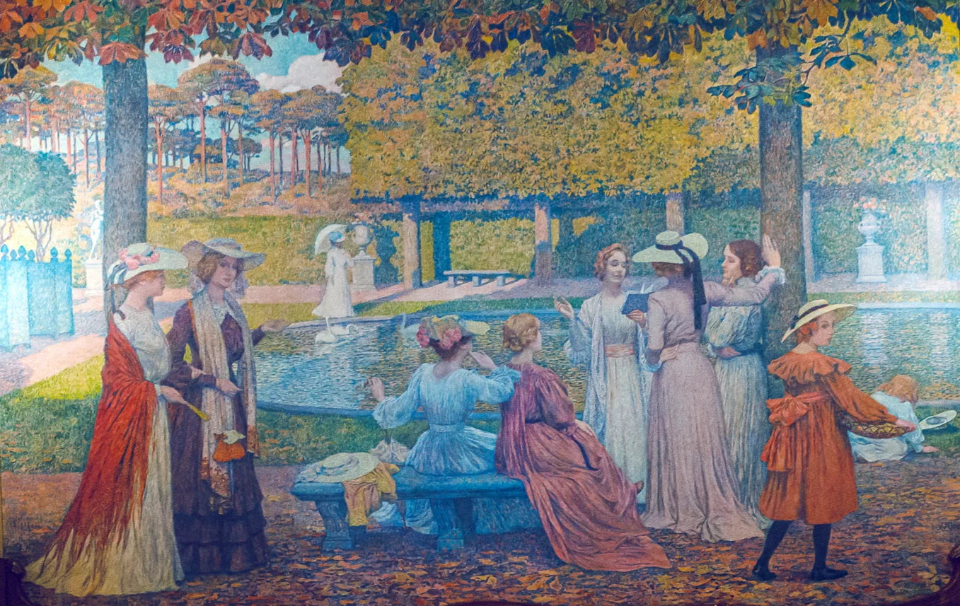 La lecture dans le parc - Théo van Rysselberghe image 1 reproduction artisanale de tableau