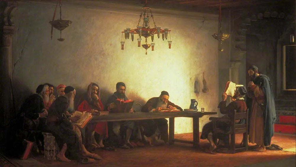 La lecture de la Bible par les rabbins (Un souvenir du Maroc) - Jean-Jules-Antoine Lecomte du Nouÿ image 1 tableau peint à l’huile sur toile