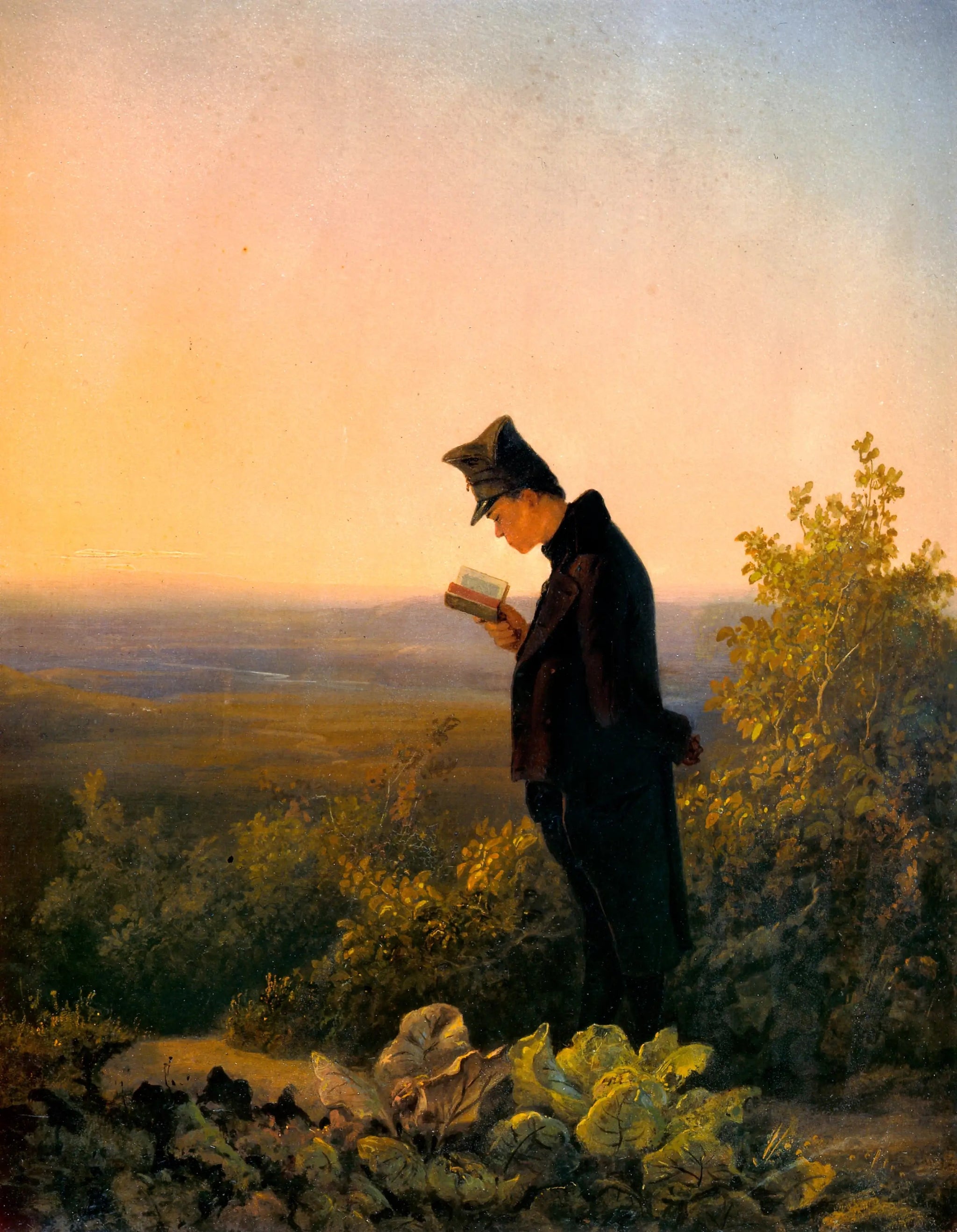 La Lecture du bréviaire, le soir - Carl Spitzweg image 1 reproduction artisanale de tableau