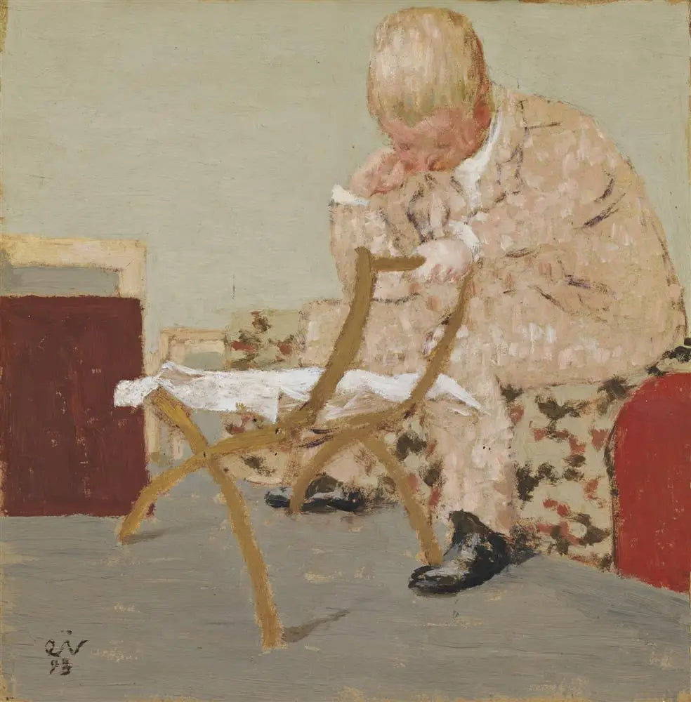La lecture du journal - Édouard Vuillard image 1 tableau peint à l’huile sur toile