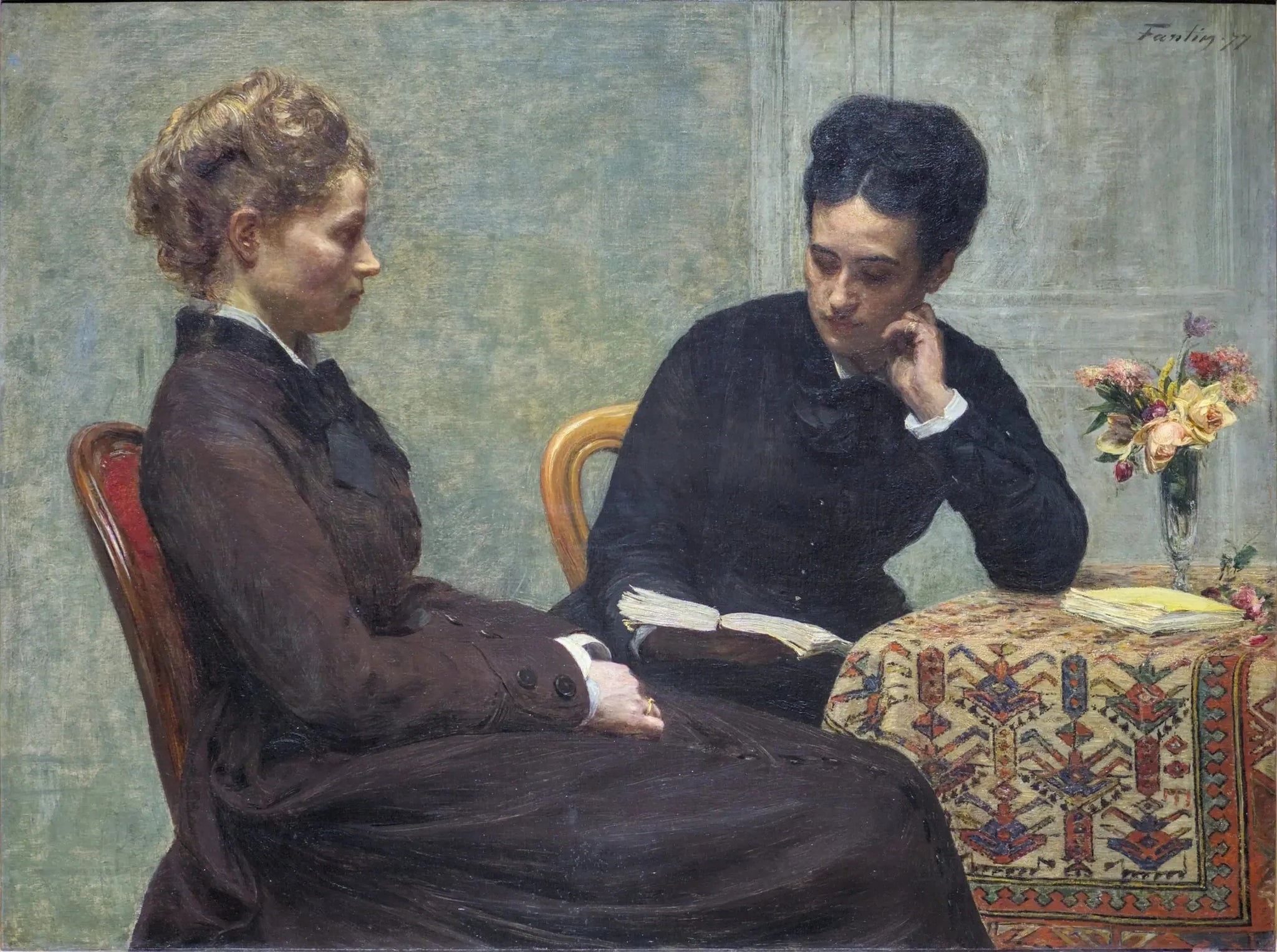 La Lecture - Henri Fantin-Latour image 1 reproduction réalisée par Alpha Reproduction