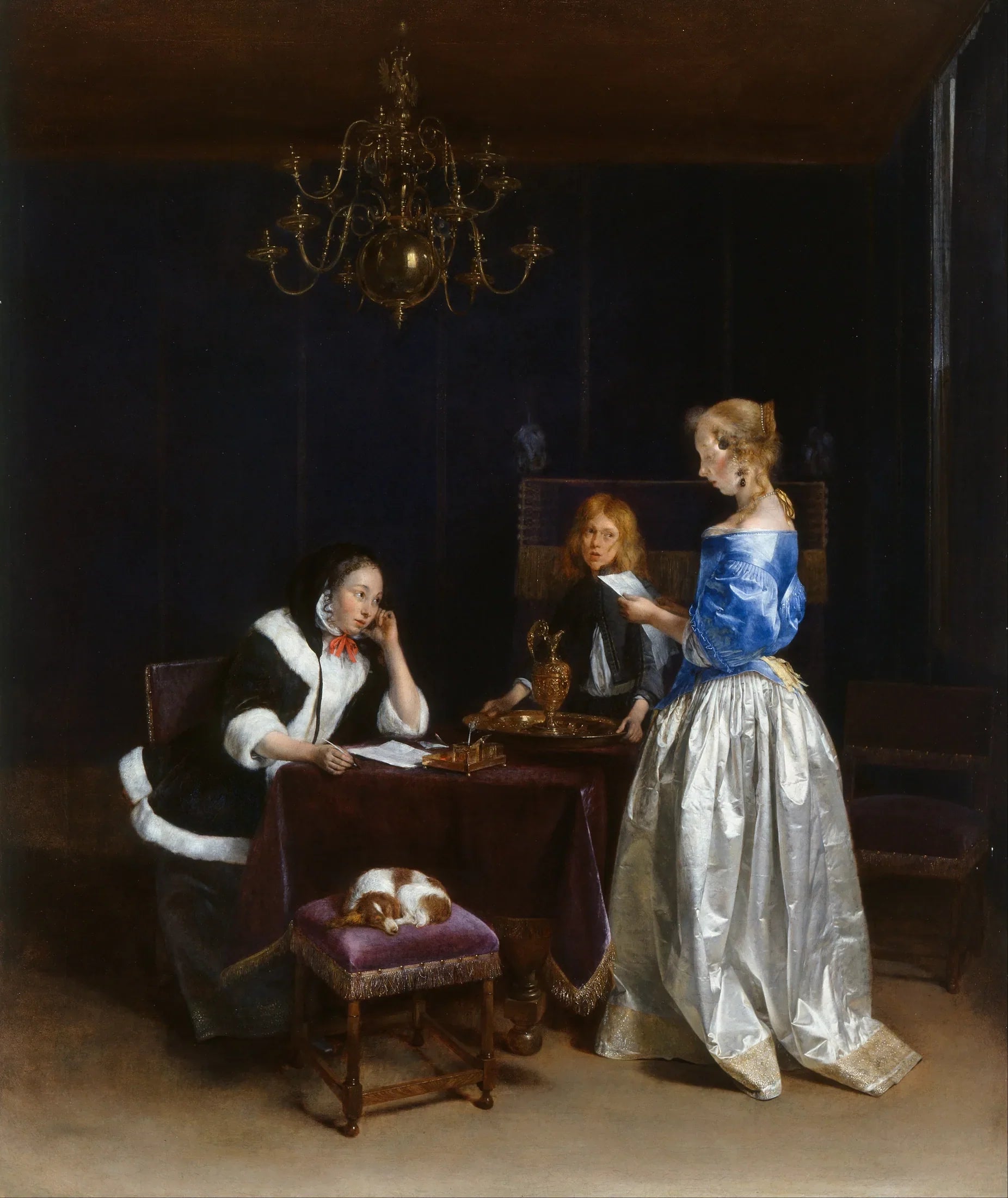 La lettre - Gerard ter Borch image 1 copie peinte à la main à l’huile