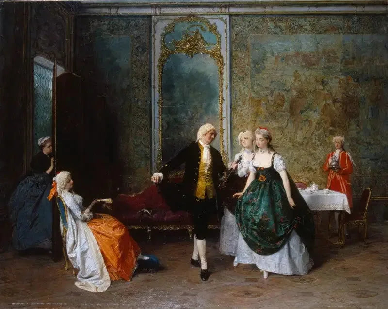 La lezione di ballo - Gerolamo Induno image 1 reproduction artisanale de tableau