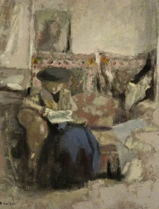 La Liseuse au coussin - Édouard Vuillard image 1 copie de tableau peinte à la main