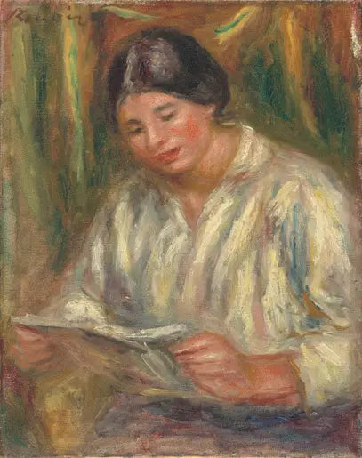 La Liseuse blanche - Pierre-Auguste Renoir image 1 reproduction artisanale de tableau